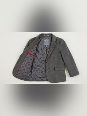 Appaman Gray Houndstooth Boys' Blazer with Red-Trim Lining